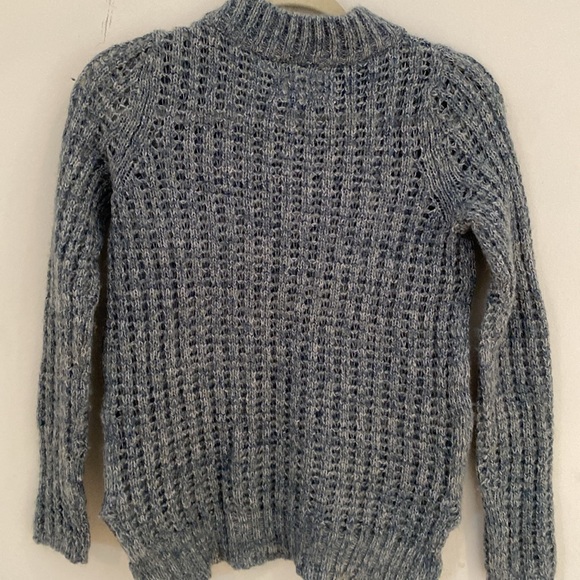 Anthropologie Field Flower soft blue green fluffy chunky crew neck sweater Sz S - Picture 8 of 13